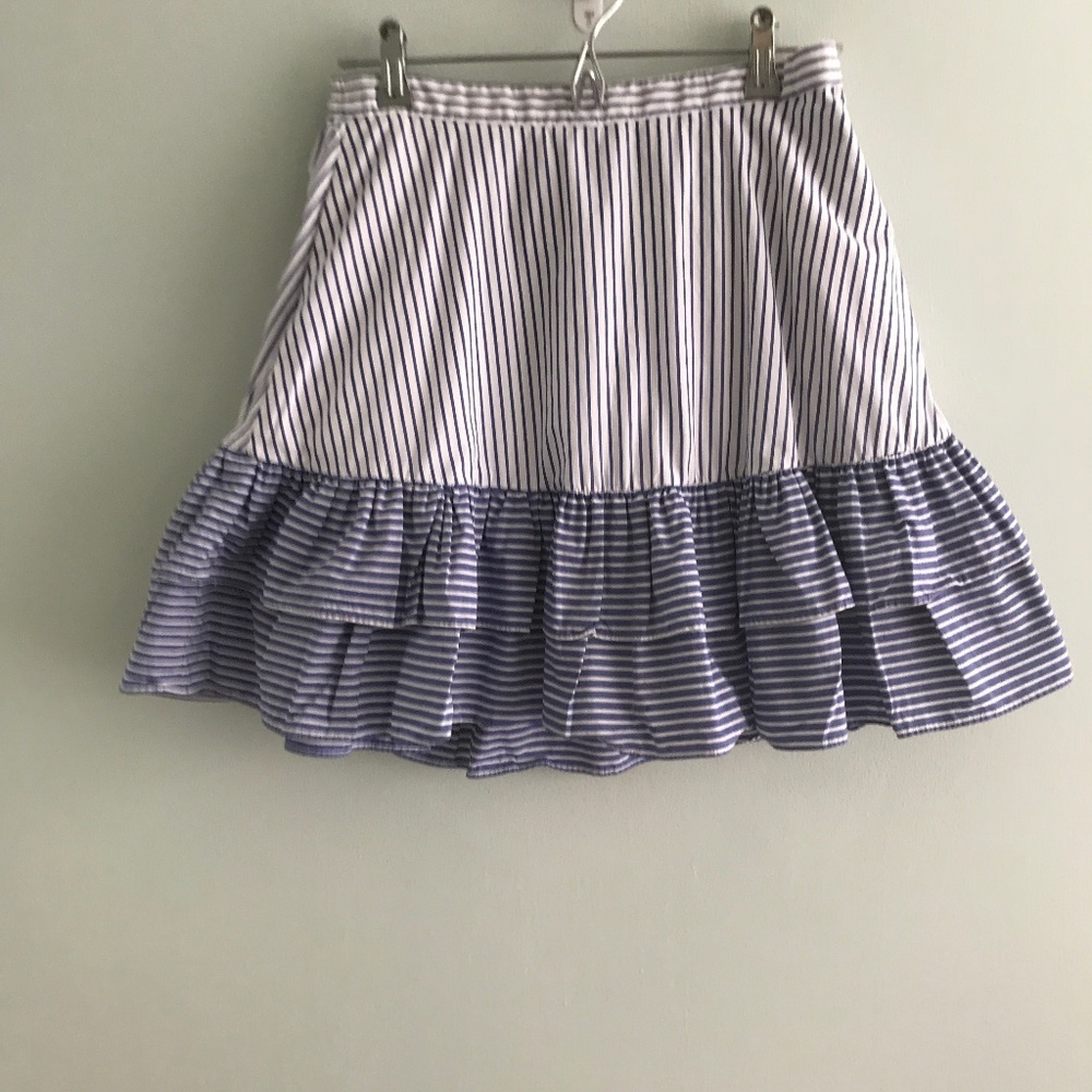J.Crew cotton stripes blue/ white skirt